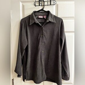 PREMIERE INTERNATIONAL~Women’s Dark Gray/ green~Button-Down Shirt~M